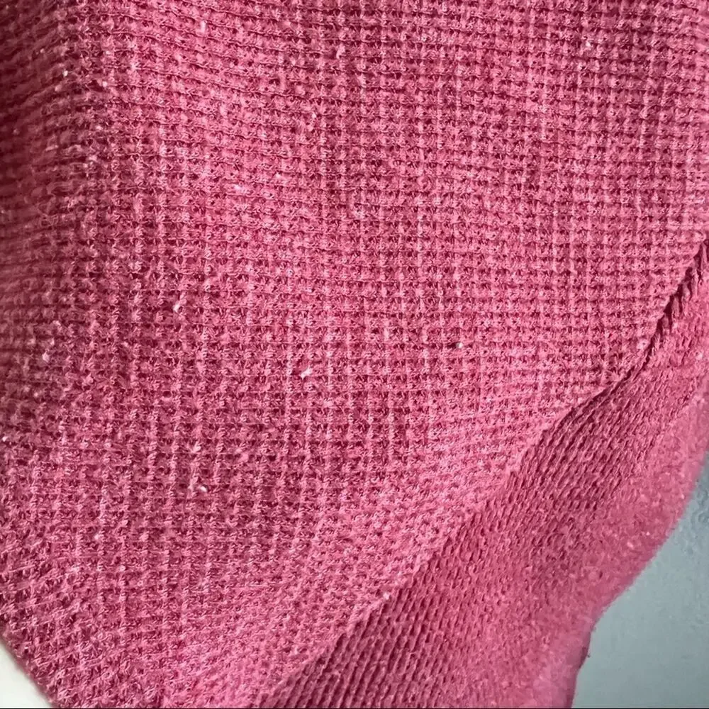 We the Free Free People Thermal Red Cream Long Sleeve Boho Small - Picture 9 of 9